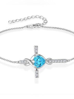 Sterling silver cross bracelet